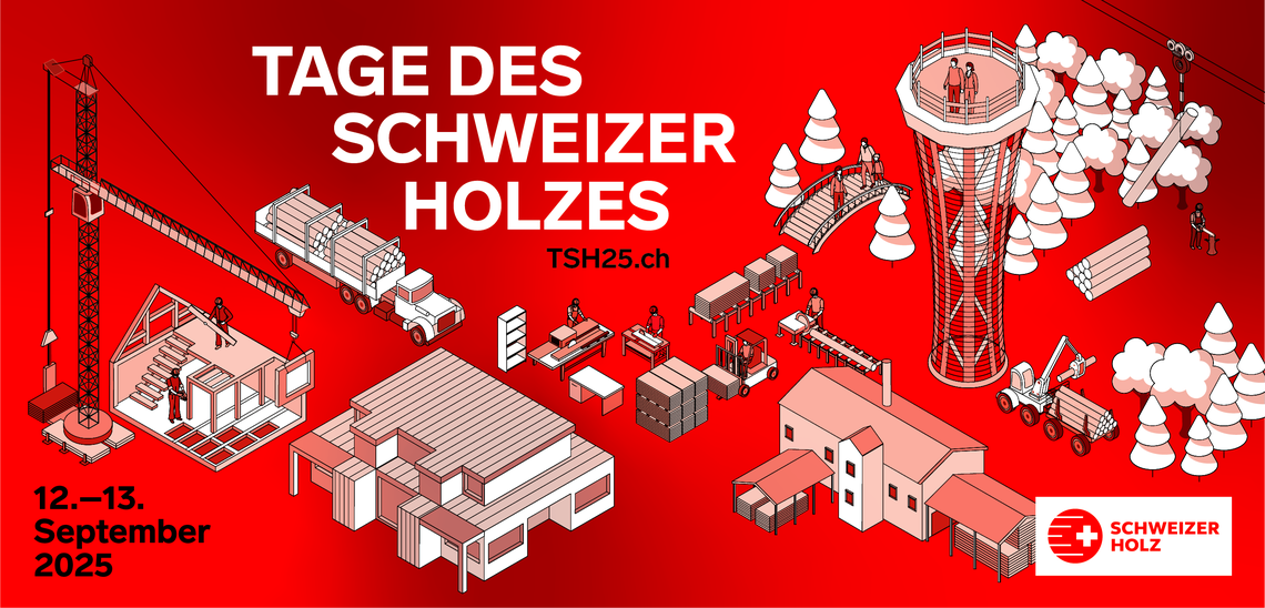 Keyvisual Tage des Schweizer Holzes 2025